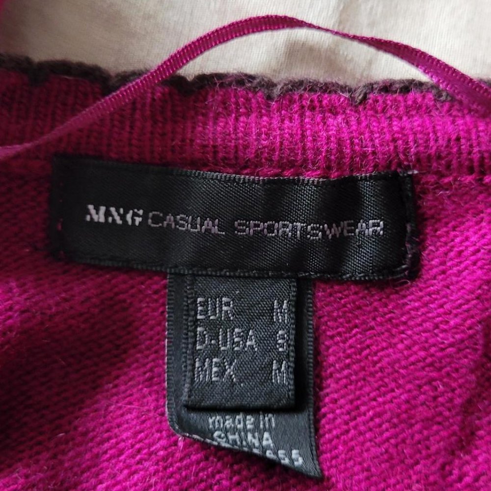 MNG fuchsia angora-blend cardigan (Size S) - Picture 3 of 10